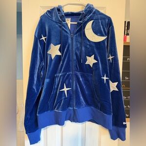Walt Disney World Constellation Sorcerer Mickey Velvet Zip Hoodie Sweatshirt